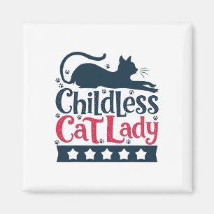 Childless Cat Lady Women's Vote Vintage Childless Magnet