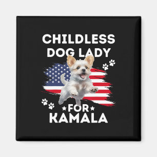 Childless Dog Lady For Kamala Harris Vintage Desig Magnet