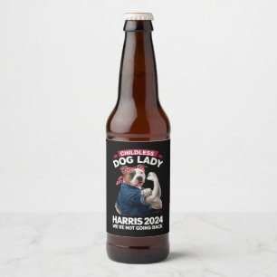 Childless Dog Lady Is Voting Kamala Election 2024 Beer Bottle Label