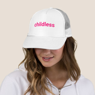 Childless minimalist typography funny pink text trucker hat