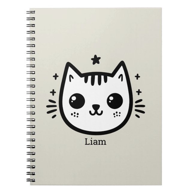 Childlike Drawing | Black and White | Minimalist Notebook (Front)