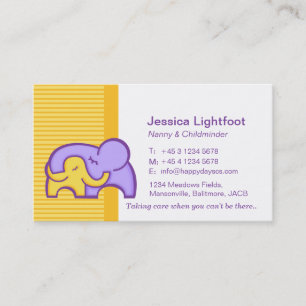 Childminder/ baby sitter / carer business cards