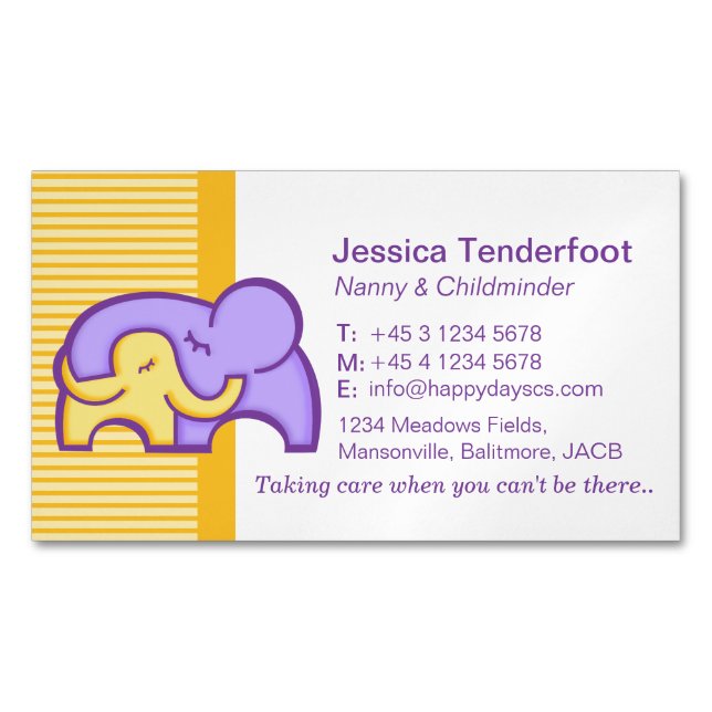 Childminder/ baby sitter carer hug business cards (Front)