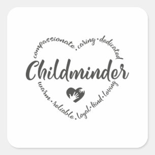 Childminder, babysitter, child minder uk square sticker