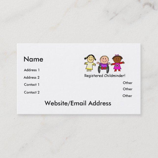 Childminder Business Card (Front)
