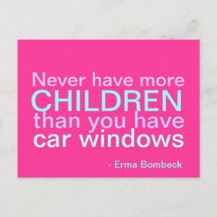 Children and Cars - inspirational quote Postcard