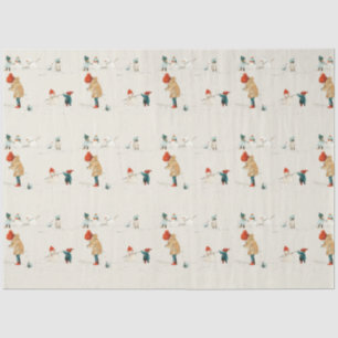Children and snowmen tissue paper