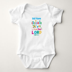 "Children Are a Gift from the Lord" (blue) Baby Bodysuit