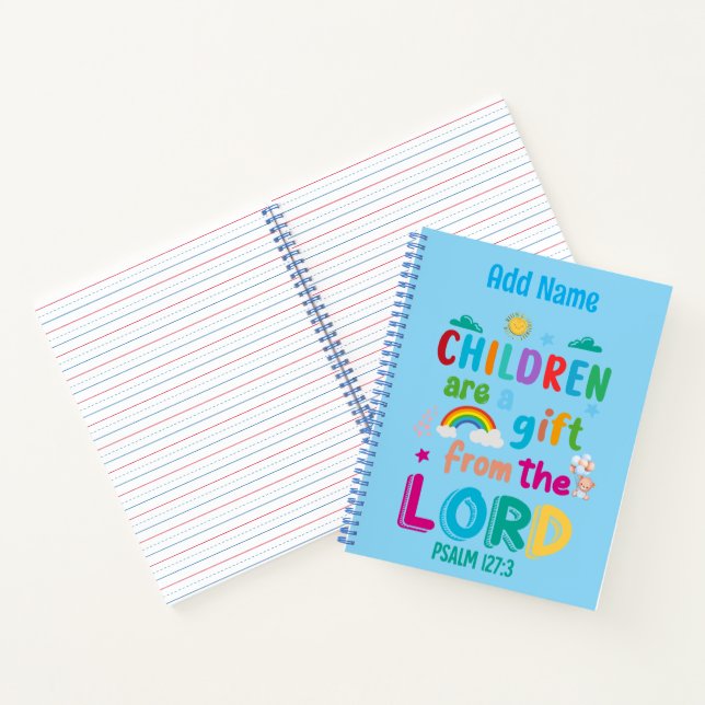 "Children Are a Gift from the Lord" (boy - blue) Notebook (Inside)
