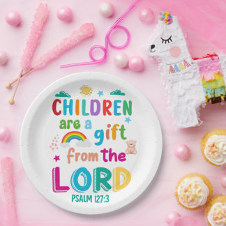 "Children Are a Gift from the Lord" Paper Plate