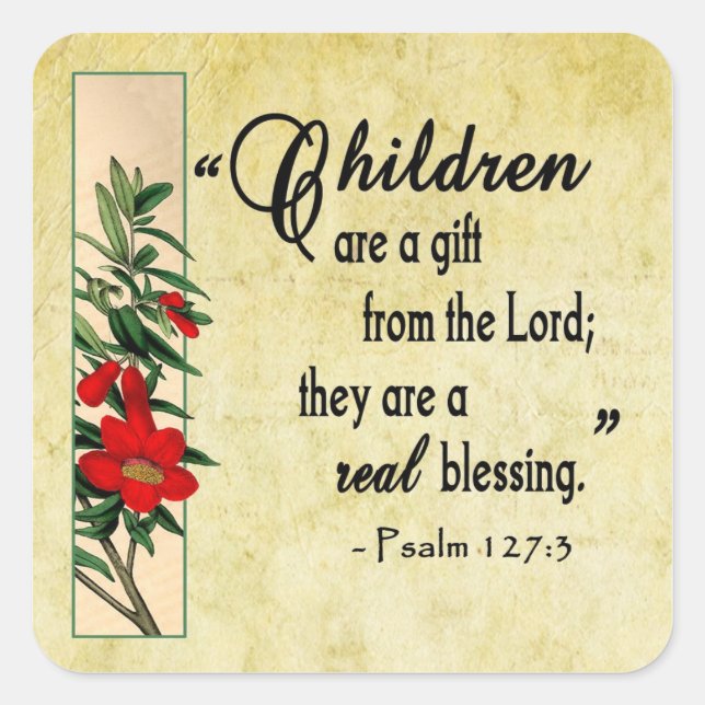 Children Are Real Blessing Square Sticker (Front)
