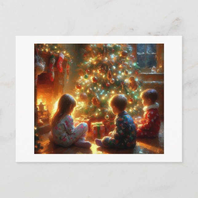 Children Around the Christmas Tree,  Postcard (Front)