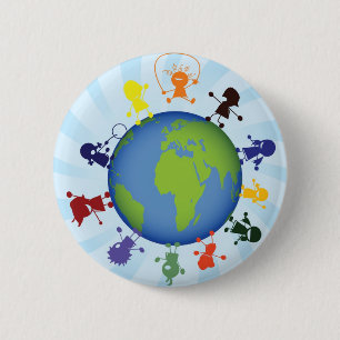Children around the globe 6 cm round badge