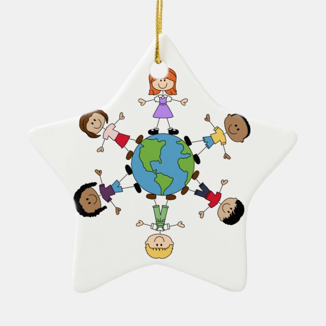 Children Around The World Ceramic Tree Decoration (Front)