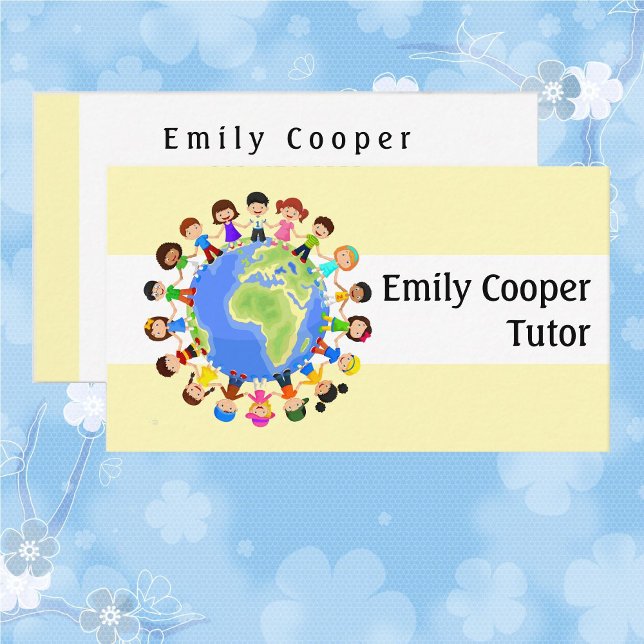 Children Around The World Colourful Personalise Business Card (Creator Uploaded)
