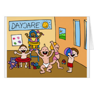 Children At A Daycare Centre Cartoon