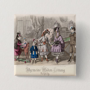 Children at Play 15 Cm Square Badge