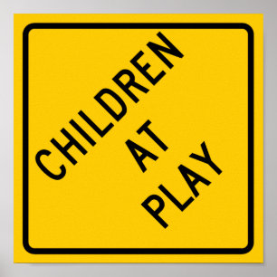 Children at Play Highway Sign
