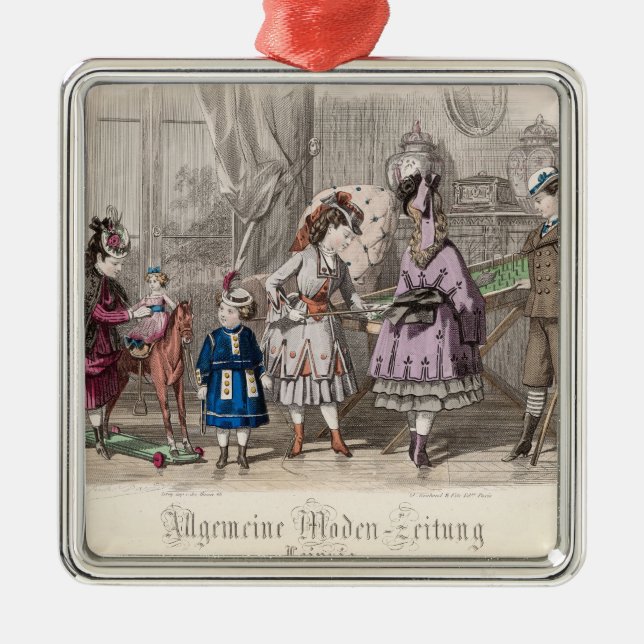 Children at Play Metal Tree Decoration (Front)