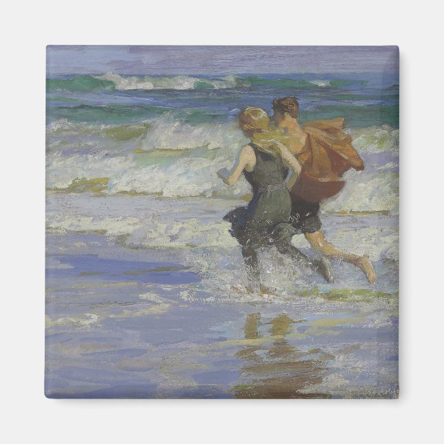 Children at the Beach (by Edward Henry Potthast) Magnet (Front)