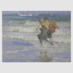 Children at the Beach (by Edward Henry Potthast) Tissue Paper