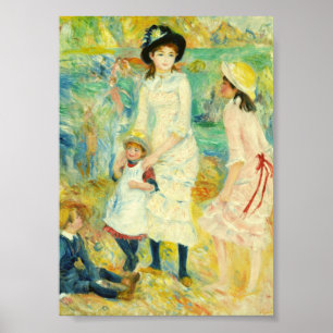 CHILDREN AT THE SEASHORE BY RENOIR POSTER