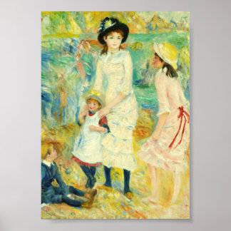 CHILDREN AT THE SEASHORE BY RENOIR POSTER