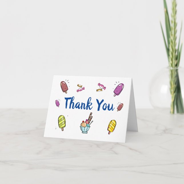 Children Birthday Party Fun Cute Thank You Card (Front)