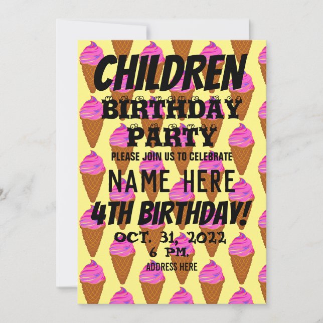 CHILDREN BIRTHDAY PARTY INVITATION (Front)