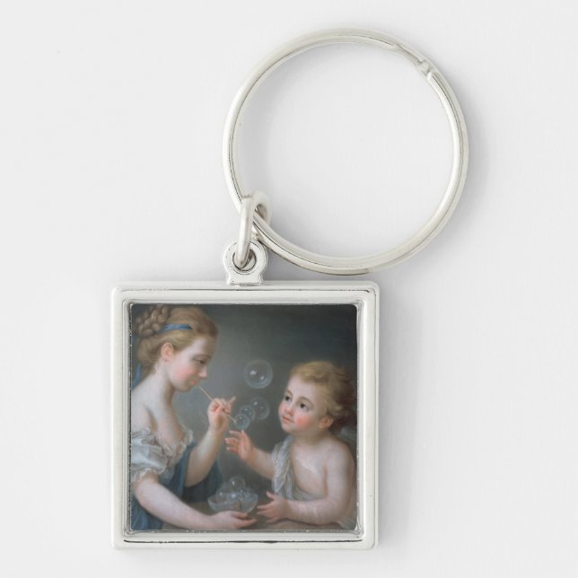 Children blowing bubbles key ring (Front)