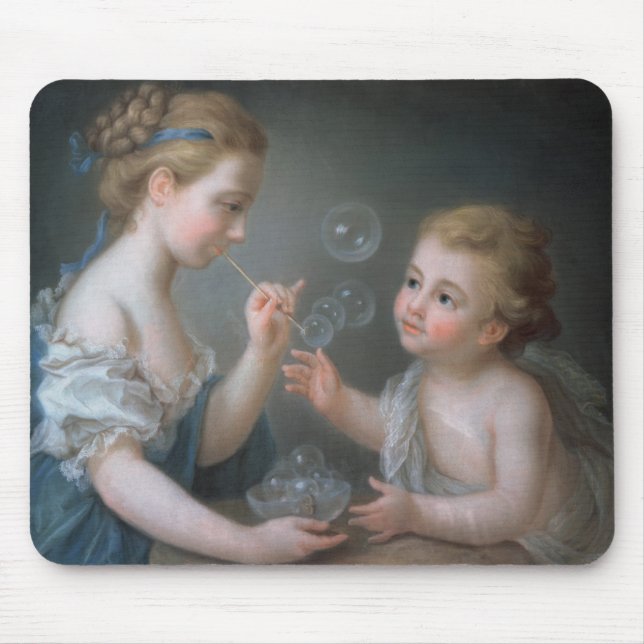 Children blowing bubbles mouse pad (Front)