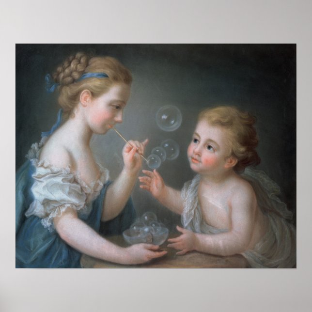 Children blowing bubbles poster (Front)