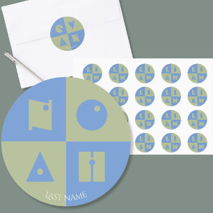 Children boy 4 letter name label tag Sticker
