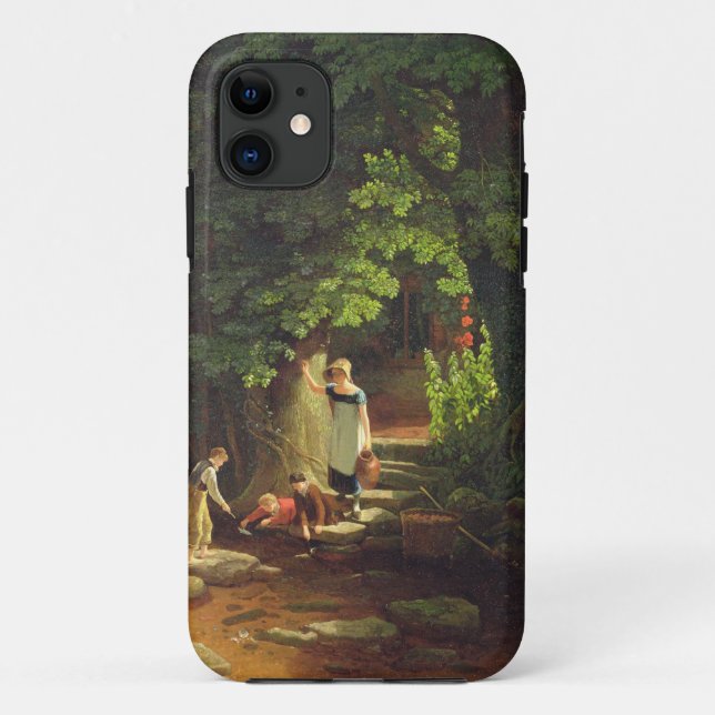 Children by a Brook, c.1822 (oil on panel) Case-Mate iPhone Case (Back)