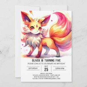 Children Chic Fox Birthday Invitation