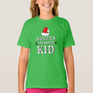 Children Christmas Novel Gift SANTA'S FAVORITE KID T-Shirt