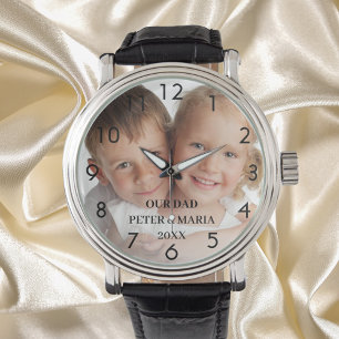 Children custom photo names year dad watch