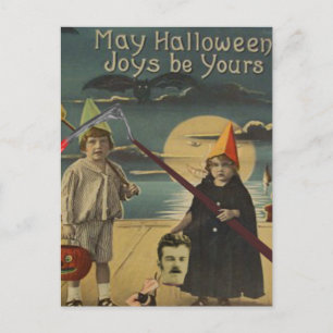 Children Decapitated Head Trick Or Treat Postcard