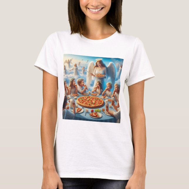 Children Eating Ice Cream & Pizza in Heaven Haiku  T-Shirt (Front)