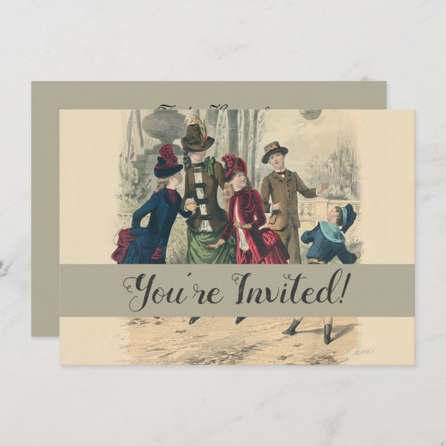 Children Family Antique Victorian Chilld Invitation (Front/Back)