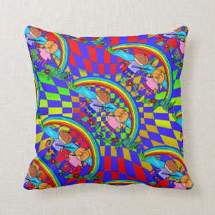 Children Fishing Colourful Kids Room Pillows