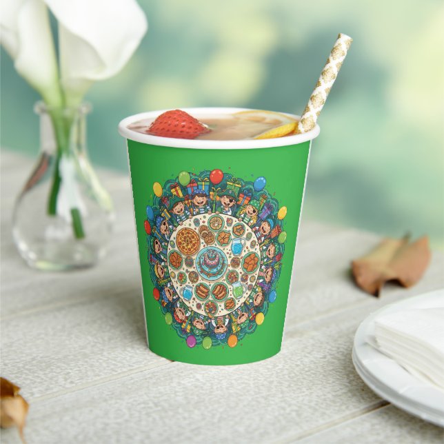 Children Green Pirate Costume Party Paper Cups (Insitu)