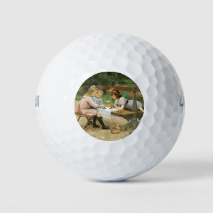 Children Having Afternoon Tea in the Park Golf Balls
