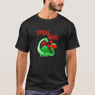 Children I Steal Hearts Rex Dino Baby Boy Valentin T-Shirt