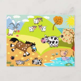 children illustration postcard