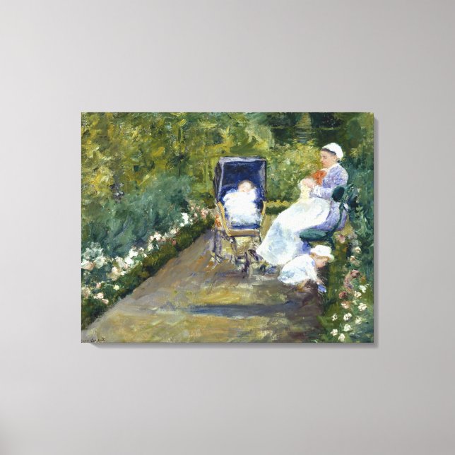 Children in a Garden (The Nurse) Mary Cassatt Canvas Print (Front)