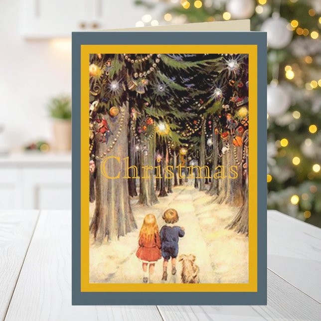 Children in Christmas Lane Holiday Card (Creator Uploaded)