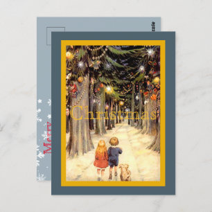 Children in Christmas Lane Postcard