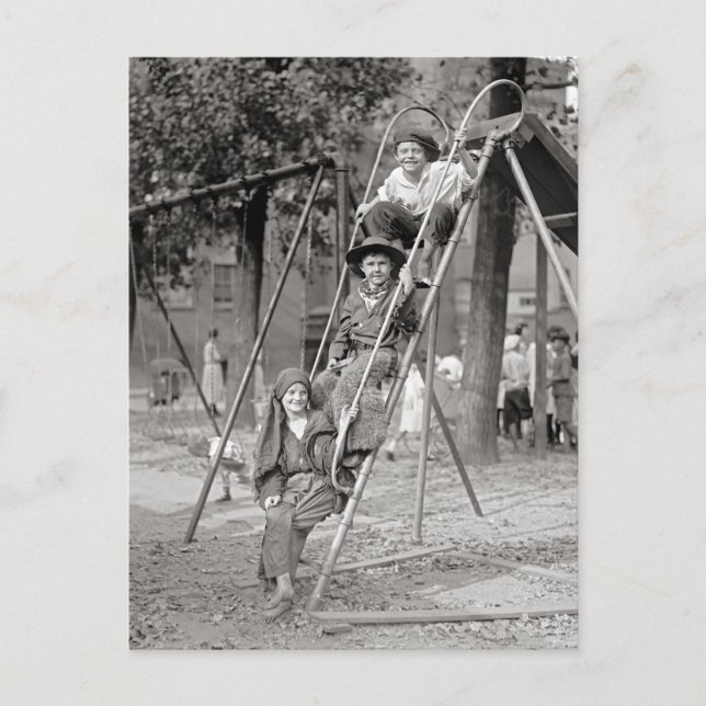 Children in Costume, 1922 Postcard (Front)