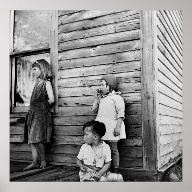 Children in Poverty: 1930s Poster (Front)